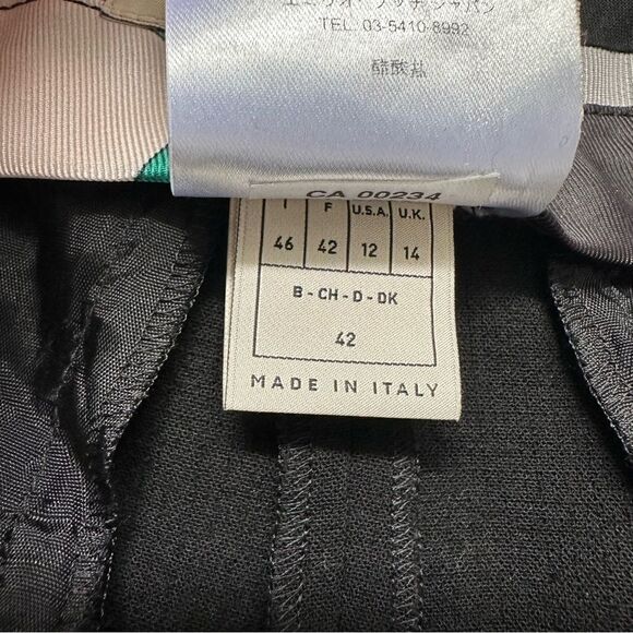 Emilio Pucci Black Stretch Wool Trousers Sz 12 - Picture 6 of 13
